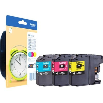 Brother KLC125XL Pack x 3 original LC125XLRBWBP - Cyan Magenta Yellow